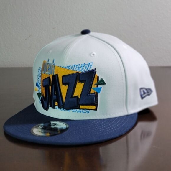 New Era NBA Utah Jazz Vintage Retro Logo Clarkson Sexton Markkanen Jersey Hat - Picture 2 of 10